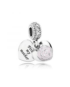 925 Sterling Silver Charms,Charms for Pandora Charm Bracelet,Charms for Bracelet,Mother’s Rose Pendant Charm,Pandora Charms