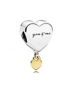 Charms for Bracelet,Two Hearts Dangle Charm,Charms for Pandora Charm Bracelet,Pandora Charms,925 Sterling Silver Charms