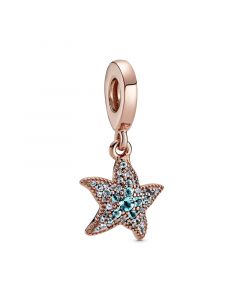 925 Sterling Silver Charms,Pandora Charms,Rose Sparkling Starfish Dangle Charm,Charms for Pandora Charm Bracelet,Charms for Bracelet