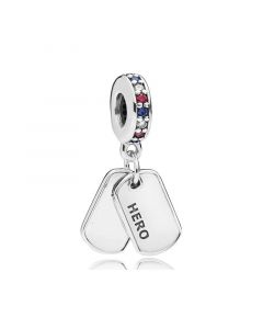 Pandora Charms,925 Sterling Silver Charms,Charms for Bracelet,Hero Dog Tag Dangle Charm,Charms for Pandora Charm Bracelet