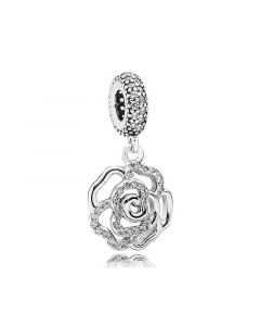 Charms for Pandora Charm Bracelet,925 Sterling Silver Charms,Pandora Charms,Shimmering Rose Dangle Charm,Charms for Bracelet