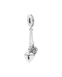 Charms for Bracelet,925 Sterling Silver Charms,Pandora Charms,Lock & Hearts Dangle Charm,Charms for Pandora Charm Bracelet