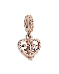 Rose Rope Heart & Love Anchor Dangle Charm,925 Sterling Silver Charms,Charms for Bracelet,Charms for Pandora Charm Bracelet,Pandora Charms