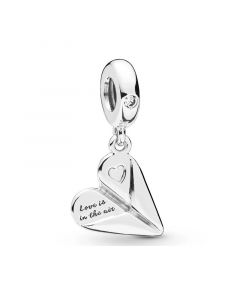 Heart Paper Plane Dangle Charm,Pandora Charms,Charms for Pandora Charm Bracelet,925 Sterling Silver Charms,Charms for Bracelet