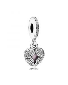 Charms for Pandora Charm Bracelet,Angel Wings Dangle with Clear Cubic Zirconia and Soft Pink Enamel,Pandora Charms