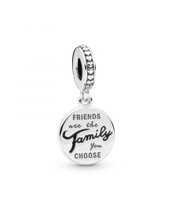 Friends Are Family Dangle Charm,Charms for Bracelet,Charms for Pandora Charm Bracelet,Pandora Charms,925 Sterling Silver Charms