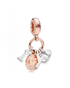 Charms for Bracelet,Charms for Pandora Charm Bracelet,925 Sterling Silver Charms,Pandora Charms,Rose I Love You Red CZ Dangle Charm