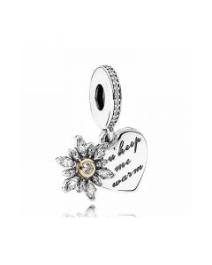 Snowflake & Heart Dangle Charm,Pandora Charms,Charms for Pandora Charm Bracelet,Charms for Bracelet,925 Sterling Silver Charms