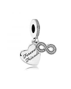 Pandora Charms,925 Sterling Silver Charms,Forever Friends Clear CZ Dangle,Charms for Pandora Charm Bracelet,Charms for Bracelet