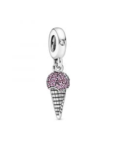 925 Sterling Silver Charms,Pandora Charms,Charms for Pandora Charm Bracelet,Charms for Bracelet,Pavé Ice Cream Cone Dangle Charm
