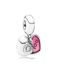 Pandora Charms,Charms for Bracelet,925 Sterling Silver Charms,Charms for Pandora Charm Bracelet,You & Me, Two-Part Dangle Charm