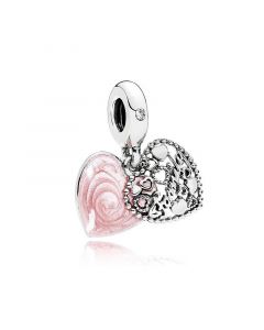 Charms for Bracelet,925 Sterling Silver Charms,Love Makes A Family Dangle CZ Pink Charm,Pandora Charms,Charms for Pandora Charm Bracelet
