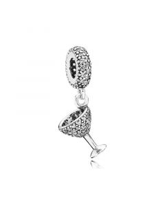 Charms for Bracelet,Pandora Charms,Pave Cocktail Glass Dangle Charm,925 Sterling Silver Charms,Charms for Pandora Charm Bracelet