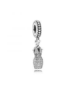 Dazzling Dress with Clear CZ Dangle,Charms for Pandora Charm Bracelet,925 Sterling Silver Charms,Charms for Bracelet,Pandora Charms