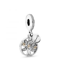 925 Sterling Silver Charms,Pandora Charms,Charms for Pandora Charm Bracelet,Family Heritage Golden Clear CZ Dangle Charm,Charms for Bracelet