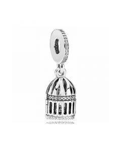 Charms for Bracelet,Bird & Birdcage Dangle Charm,Pandora Charms,Charms for Pandora Charm Bracelet,925 Sterling Silver Charms