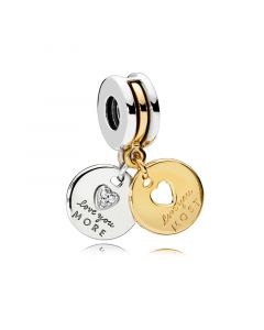 More & Most Love Dangle Charm,Charms for Pandora Charm Bracelet,925 Sterling Silver Charms,Pandora Charms,Charms for Bracelet