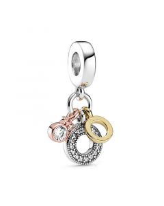 Pandora Charms,Charms for Pandora Charm Bracelet,925 Sterling Silver Charms,Charms for Bracelet,Triple Monogram Dangle Charm
