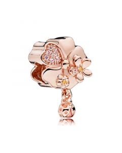 Charms for Bracelet,Charms for Pandora Charm Bracelet,Rose Wildflower Meadow Charm,Pandora Charms,925 Sterling Silver Charms