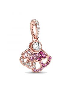 Rose Pink Fan Dangle Charm,Charms for Bracelet,925 Sterling Silver Charms,Pandora Charms,Charms for Pandora Charm Bracelet