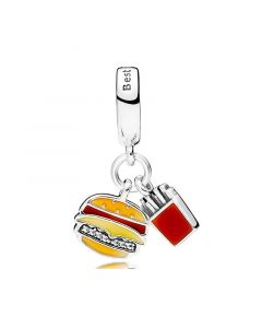 Charms for Bracelet,925 Sterling Silver Charms,Burger & Fries Pendant Charm,Pandora Charms,Charms for Pandora Charm Bracelet