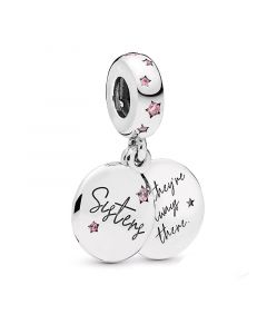 925 Sterling Silver Charms,Charms for Bracelet,Pandora Charms,Charms for Pandora Charm Bracelet,Forever Sisters Dangle Charm