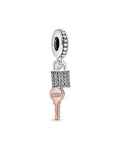 Charms for Pandora Charm Bracelet,Pandora Charms,Charms for Bracelet,925 Sterling Silver Charms,Pavé Padlock & Rose Key Dangle Charm