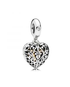 Pandora Charms,925 Sterling Silver Charms,Heart Openable Dangle with Clear Cubic Zirconia Charm,Charms for Pandora Charm Bracelet