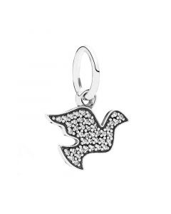 Charms for Pandora Charm Bracelet,Dove Silver Dangle with Cubic Zirconia,Pandora Charms,925 Sterling Silver Charms,Charms for Bracelet
