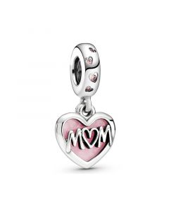 Charms for Pandora Charm Bracelet,Charms for Bracelet,Pandora Charms,Mom Script Heart Dangle Charm,925 Sterling Silver Charms