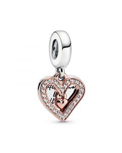 Charms for Bracelet,Charms for Pandora Charm Bracelet,925 Sterling Silver Charms,Rose Sparkling Freehand Heart Dangle Charm,Pandora Charms