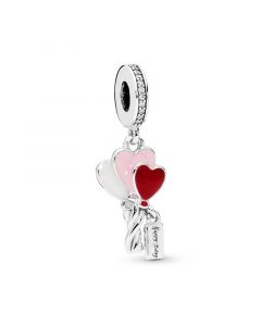 Heart Balloons Dangle Charm,925 Sterling Silver Charms,Charms for Bracelet,Charms for Pandora Charm Bracelet,Pandora Charms