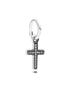 925 Sterling Silver Charms,Charms for Pandora Charm Bracelet,Charms for Bracelet,Pandora Charms,Symbol of Faith Cross Clear CZ Pendant