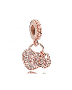 Charms for Pandora Charm Bracelet,Pandora Charms,Rose Clear CZ Love Locks Dangle Charm,925 Sterling Silver Charms,Charms for Bracelet