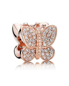 Charms for Pandora Charm Bracelet,Pandora Charms,925 Sterling Silver Charms,Rose Gold Clear CZ Butterfly Charm,Charms for Bracelet