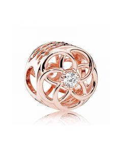 Charms for Bracelet,Loving Bloom Rose Gold Clear CZ Charm,925 Sterling Silver Charms,Pandora Charms,Charms for Pandora Charm Bracelet