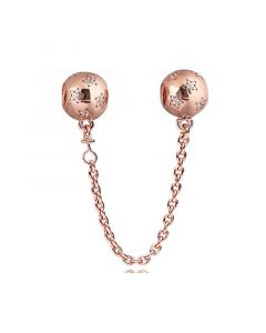Charms for Bracelet,Rose Gold Star Ball Safety Chain,925 Sterling Silver Charms,Pandora Charms,Charms for Pandora Charm Bracelet