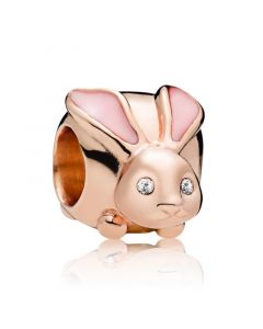 925 Sterling Silver Charms,Rose Cute Bunny Charm,Charms for Pandora Charm Bracelet,Pandora Charms,Charms for Bracelet