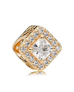 Charms for Pandora Charm Bracelet,Golden Geometric Radiance Clear CZ Charm,Charms for Bracelet,925 Sterling Silver Charms,Pandora Charms