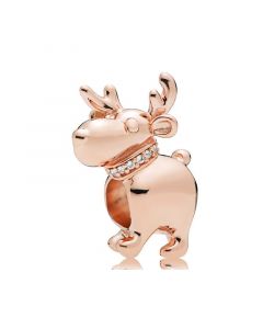Rose Happy Reindeer Charm,Charms for Bracelet,925 Sterling Silver Charms,Pandora Charms,Charms for Pandora Charm Bracelet