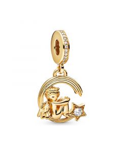 Charms for Bracelet,Golden Angel Shooting Star Dangle Charm,Charms for Pandora Charm Bracelet,925 Sterling Silver Charms,Pandora Charms