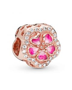 Pandora Charms,Charms for Pandora Charm Bracelet,925 Sterling Silver Charms,Rose Sparkling Peach Blossom Flower Charm,Charms for Bracelet