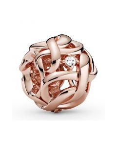 Rose Openwork Woven Infinity Charm,Pandora Charms,925 Sterling Silver Charms,Charms for Pandora Charm Bracelet,Charms for Bracelet