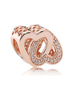 Pandora Charms,Charms for Bracelet,Charms for Pandora Charm Bracelet,Rose Entwined Love Clear CZ Charm,925 Sterling Silver Charms