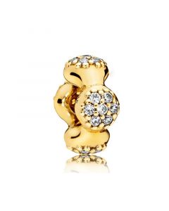 925 Sterling Silver Charms,Gold Plated Pave Modern LovePods Spacer Charm,Pandora Charms,Charms for Pandora Charm Bracelet
