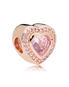 925 Sterling Silver Charms,Charms for Bracelet,Charms for Pandora Charm Bracelet,Pandora Charms,Rose Sparkling Love Charm