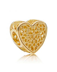 Golden Filled with Romance Charm,Charms for Bracelet,Charms for Pandora Charm Bracelet,925 Sterling Silver Charms,Pandora Charms