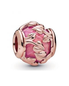 Charms for Bracelet,Rose Pink Decorative Leaves Charm,925 Sterling Silver Charms,Pandora Charms,Charms for Pandora Charm Bracelet