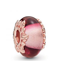 Pandora Charms,Charms for Pandora Charm Bracelet,925 Sterling Silver Charms,Rose Pink Murano Glass Leaves Charm,Charms for Bracelet