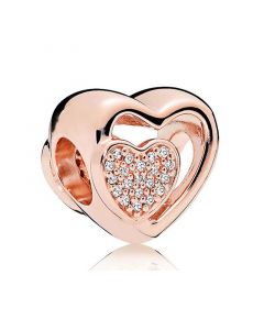 Charms for Bracelet,925 Sterling Silver Charms,Charms for Pandora Charm Bracelet,Pandora Charms,Fused Pave Hearts Charm